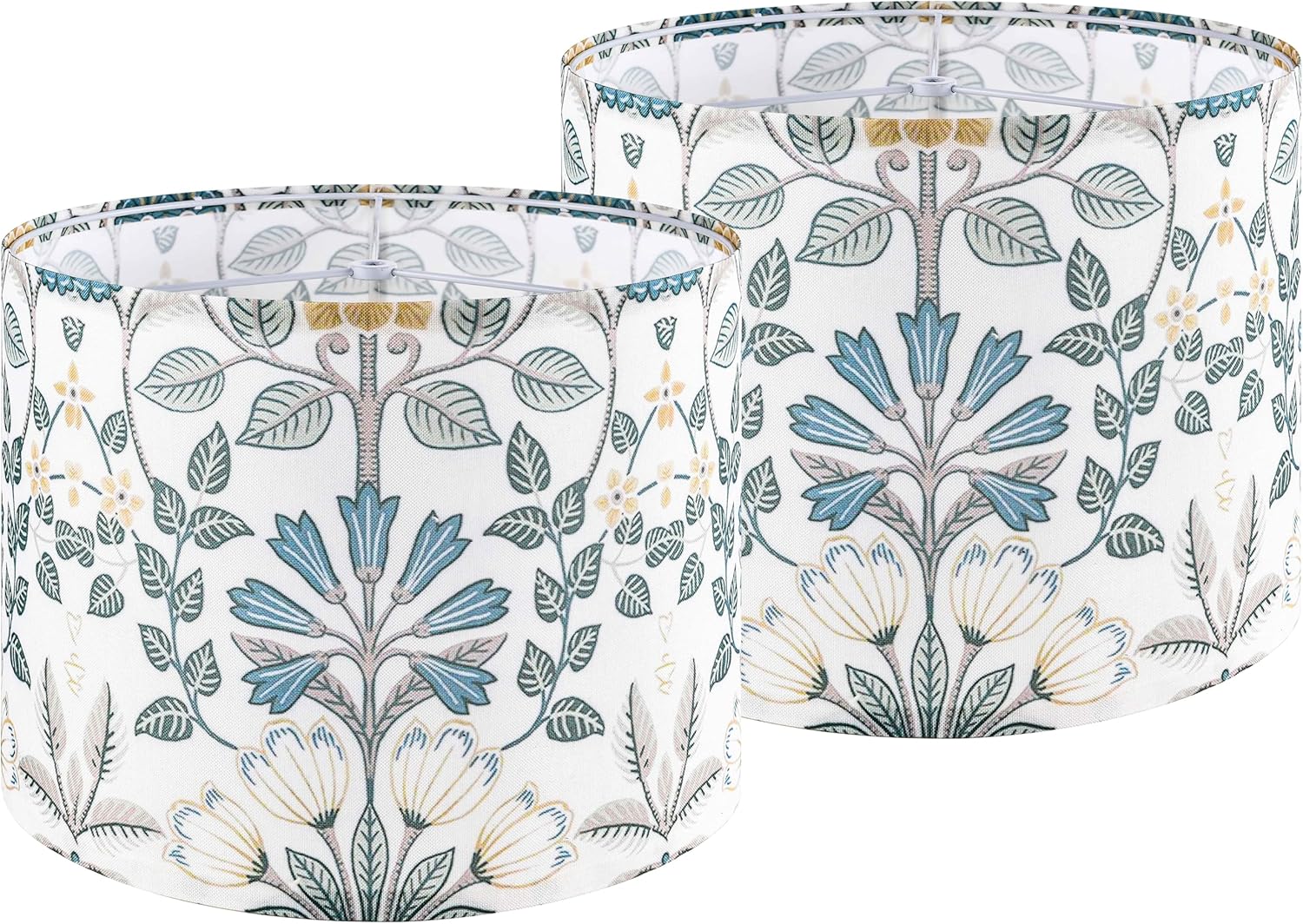 Shadevie Pink Floral Bird Print Drum Lamp Shade – for Table Lamps