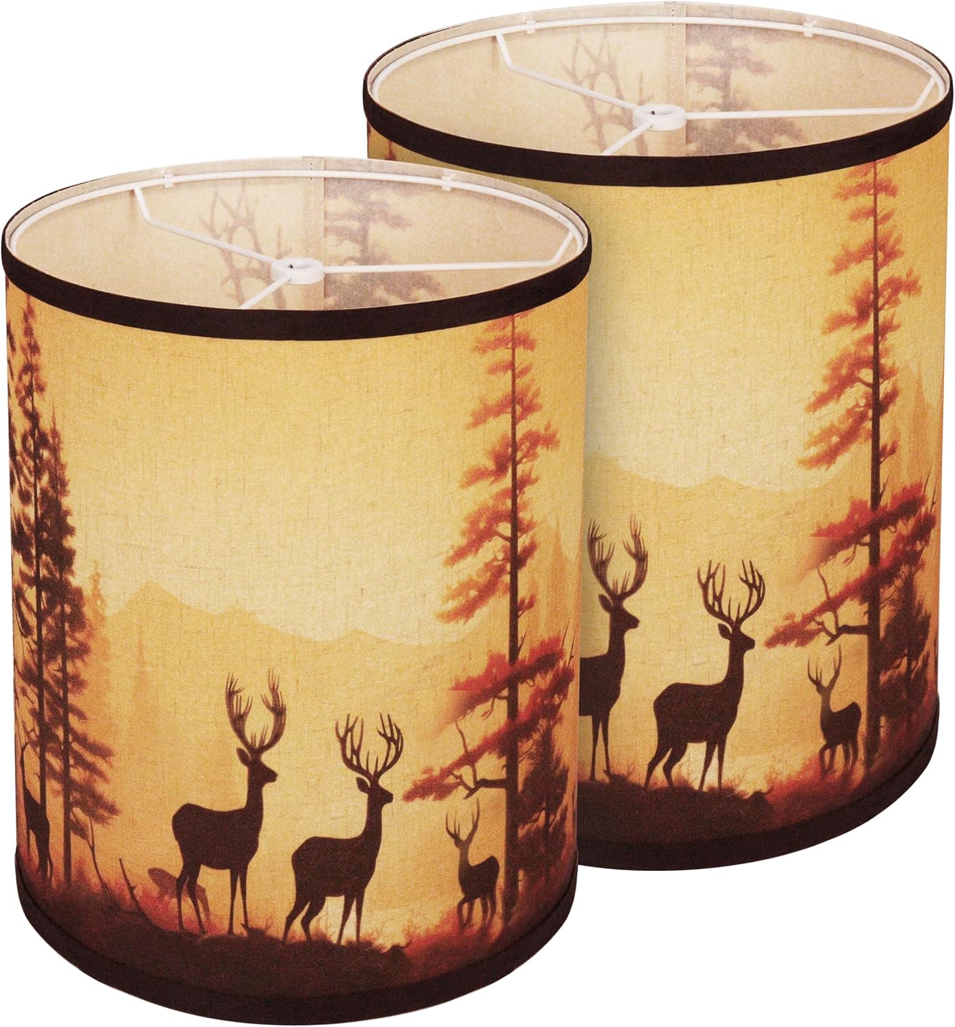 Shadevie Rustic Deer Print Drum Lamp Shade – for Cabin & Lodge Decor