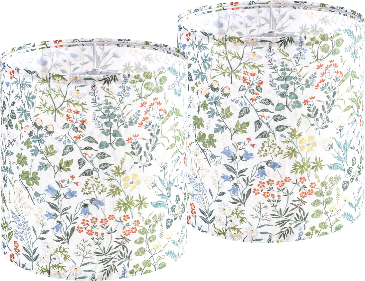 Shadevie Pink Floral Bird Print Drum Lamp Shade – for Table Lamps