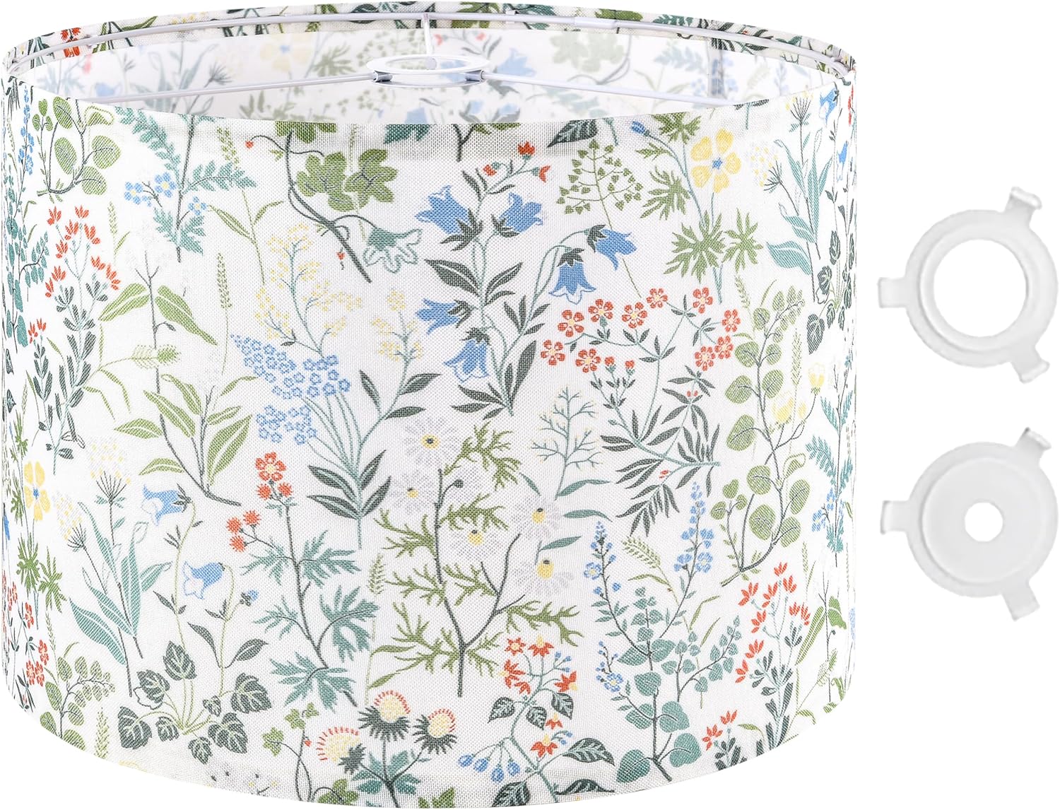 Shadevie Pink Floral Bird Print Drum Lamp Shade – for Table Lamps