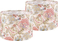 Shadevie Pink Floral Bird Print Drum Lamp Shade – for Table Lamps