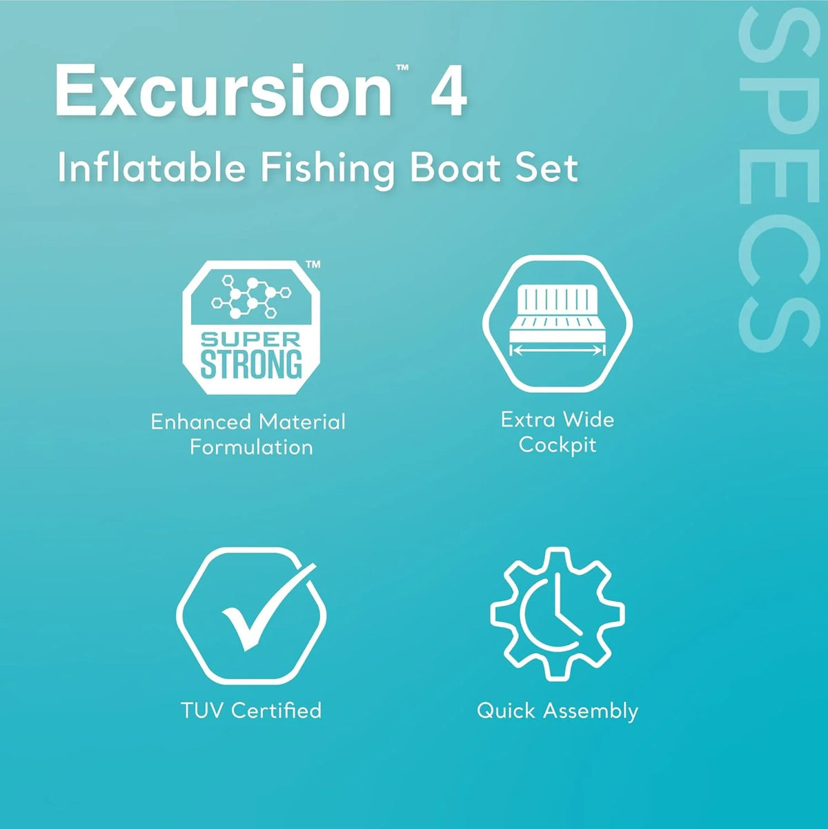 Excursion Inflatable Boat Series Includes Deluxe 54IN Boat Oars and High Output Pump Supertough Pvc Adjustable Seats with BACKRES2 B26