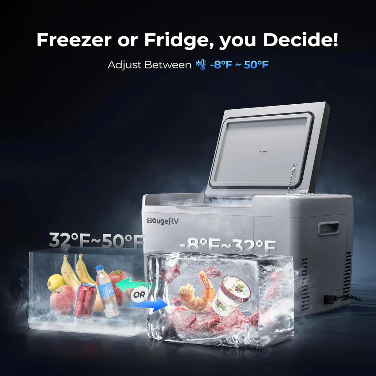 12 Volt Refrigerator 12V Car Fridge 23 quart Portable Freezer Compressor Cooler 12/24V Dc 110~240 Volt AC for Truck Van RV Camper Suv Travel…
