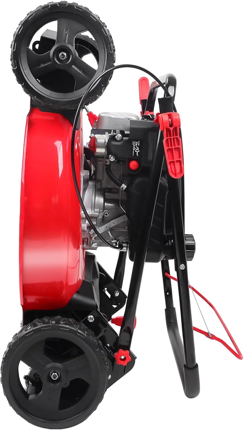 21-Inch 144cc Gas Push Lawn Mower with Mulching and Side Discharge