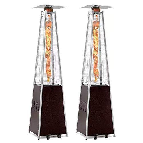 2-SETS Pyramid Outdoor Heater Standing, 42,000 btu Tower Patio Heaters Propane