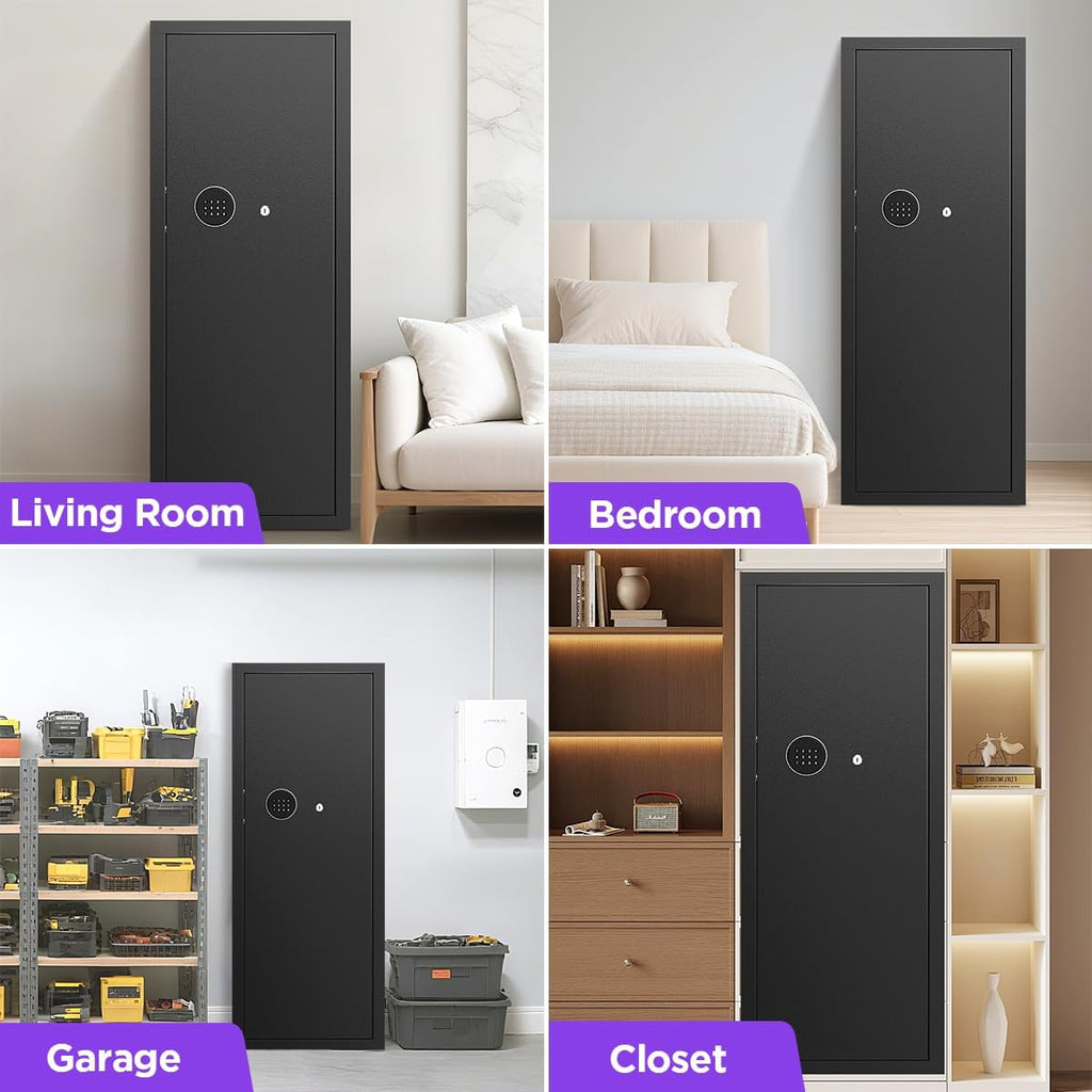 Rifle Storage Cabinet with Digital Keypad and Adjustable Interior