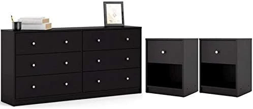 3 Piece Bedroom Set with 6-DRAWER Double Dresser