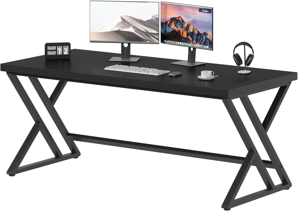 60-Inch Industrial Computer Desk, Rustic Brown