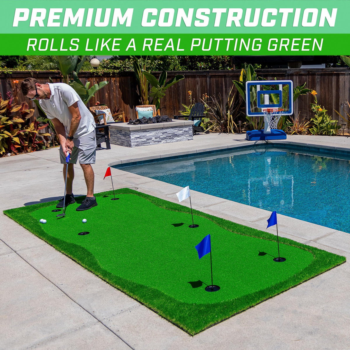 12'X5' Golf Putting Green for Indoor & Outdoor Putting Practice