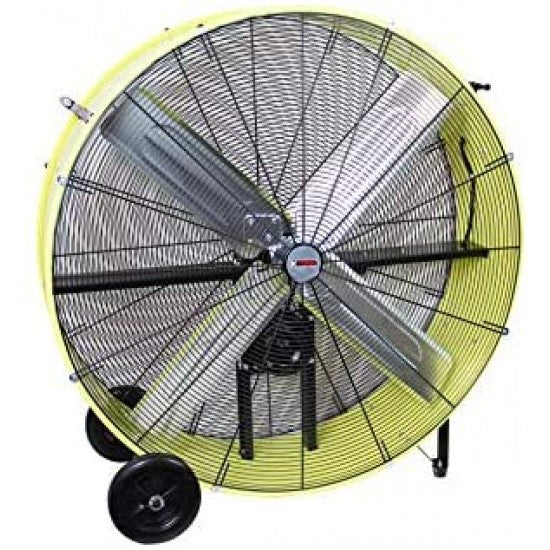 42′′ Belt Drive Drum Fan; Industrial, Garage, Shop, High Speed 2-SPEED, Durable, Cut-off Protection, Easy Mobility Rubber Wheels; Safety…