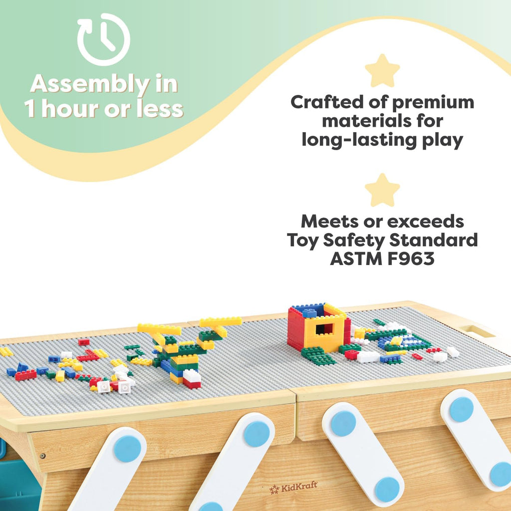 Kids' Building Brick Play Table with Storage