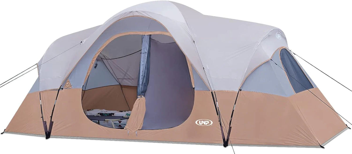 Camping Tent 10-PERSON-FAMILY Tents, Parties, Music Festival Tent, Big, Easy Up, 5 Large Mesh Windows, Double Layer, 2 Room, Waterproof,…