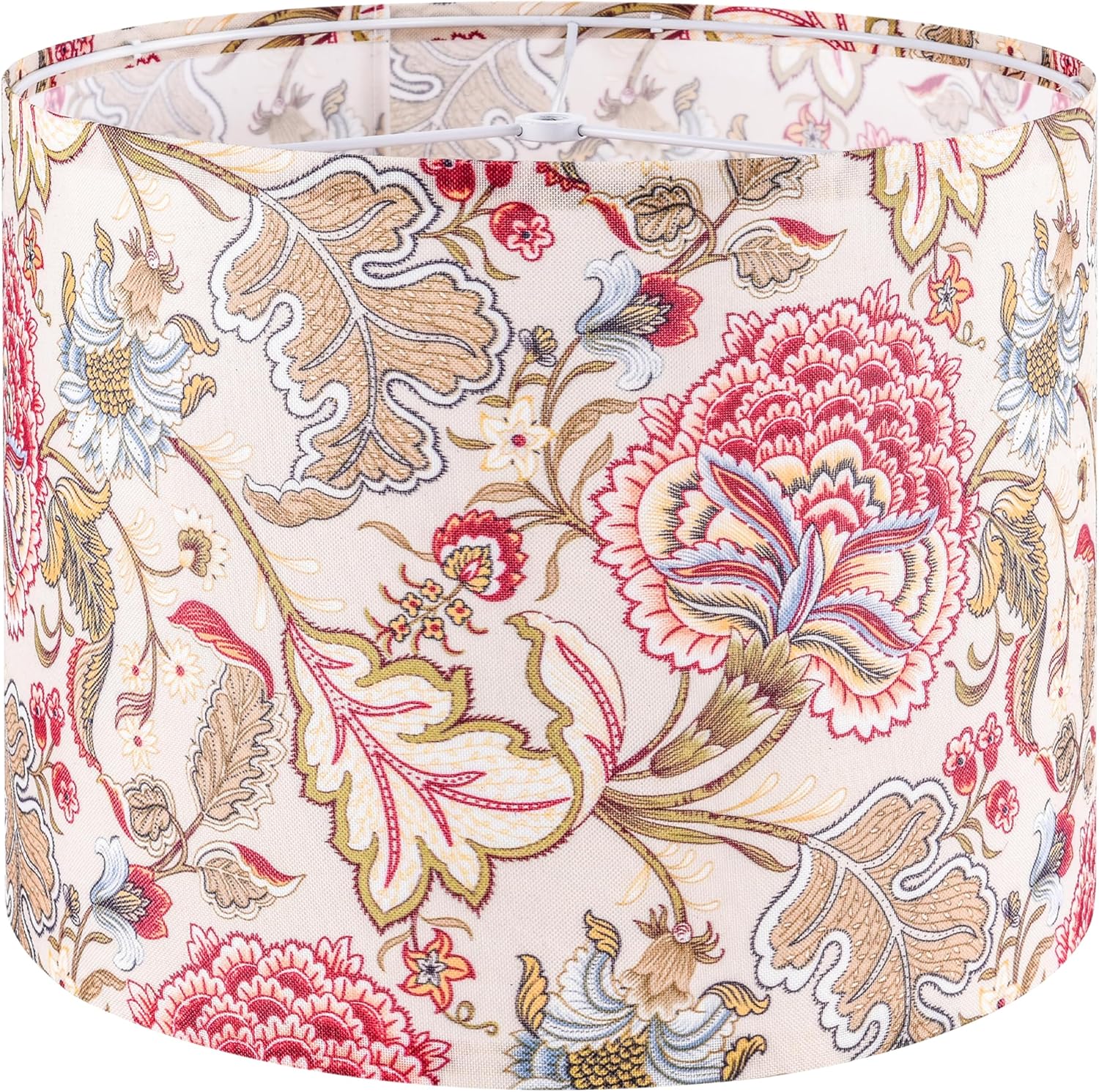 Shadevie Pink Floral Bird Print Drum Lamp Shade – for Table Lamps