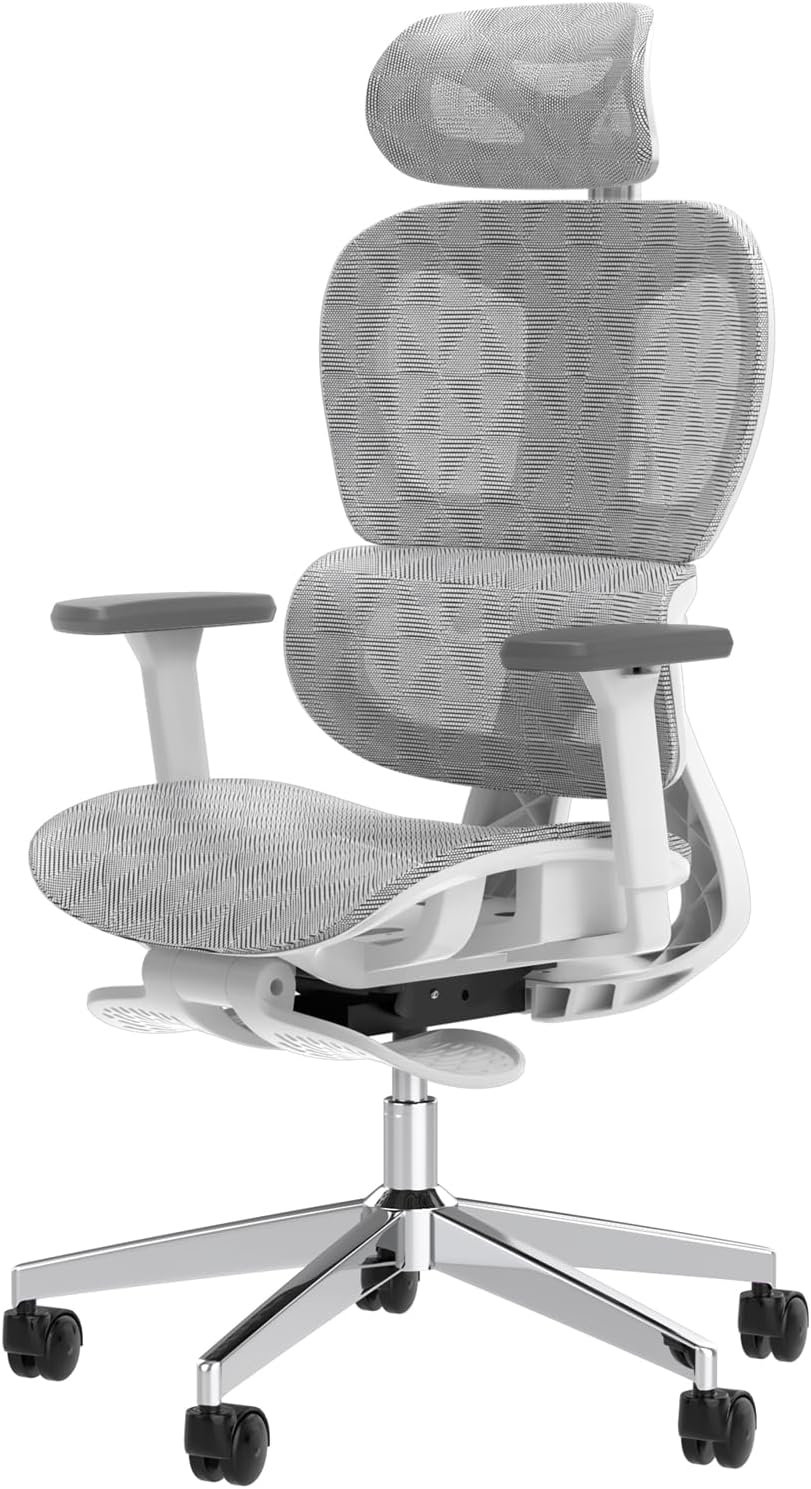 3D Ergonomic Office Chair - High Back Mesh Desk Chair with 3D Adjustable Armrests, Wheels, for Home and Office