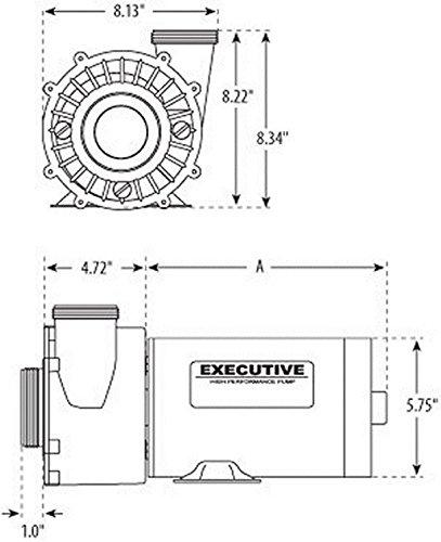 3421821-1A Waterway | 4.5HP 230V 2-SPEED Waterway Spa Pump Side Discharge | 48 Frame Executive