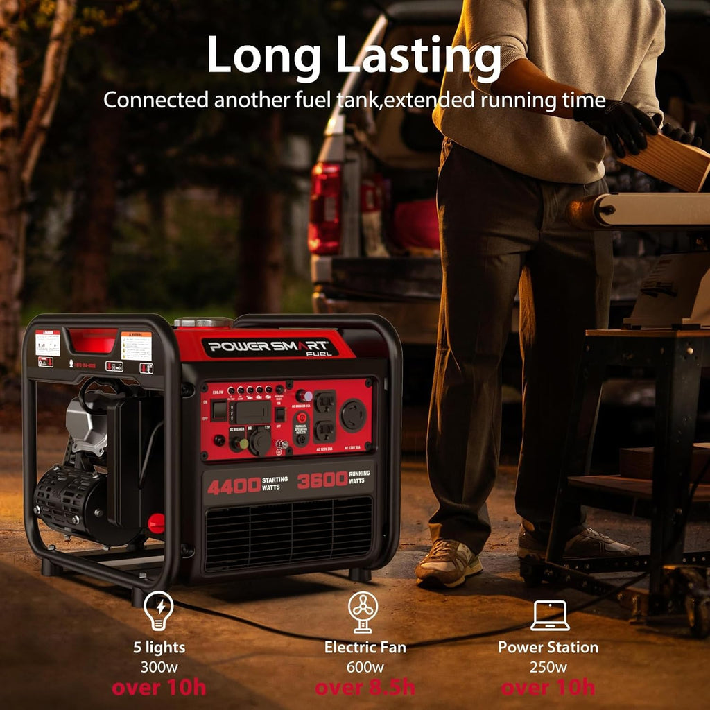 4,400-Watt Gas Inverter Generator with Recoil Start