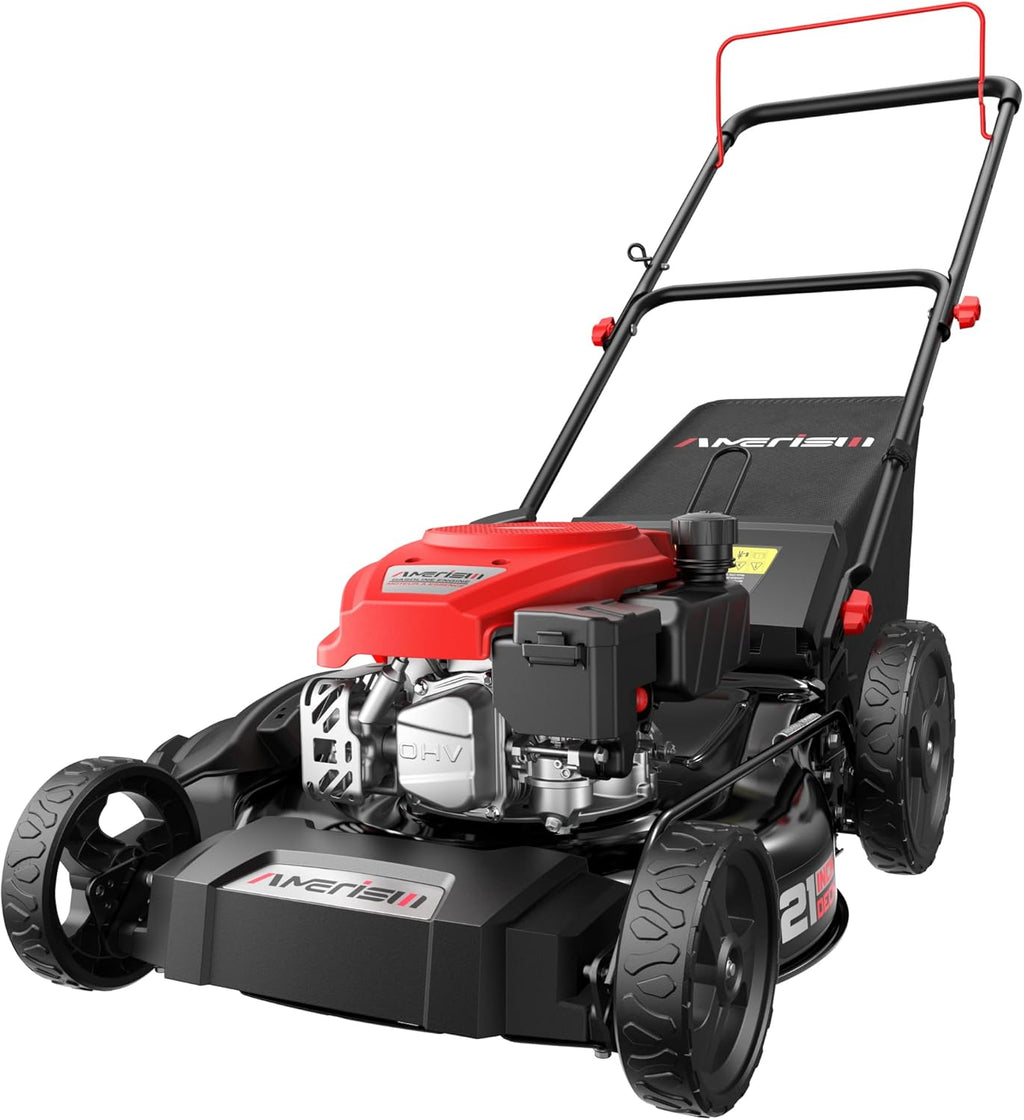 21-Inch 144cc Gas Push Lawn Mower with Grass Catcher