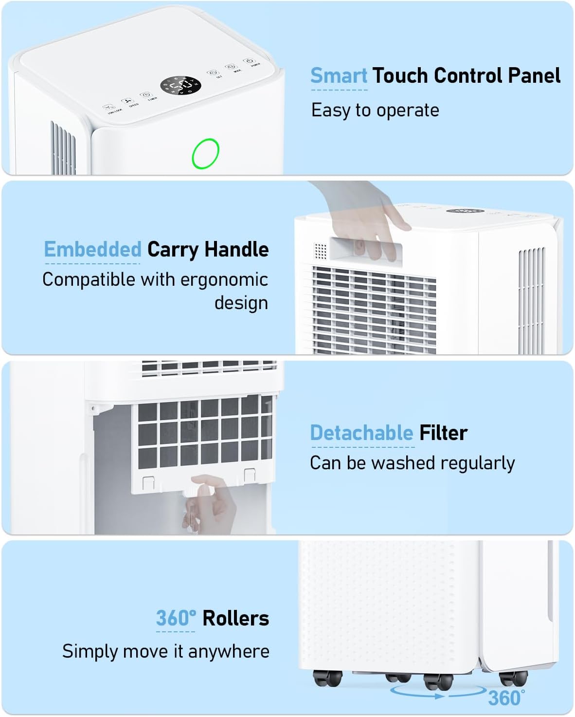 25-Pint-per-Day Dehumidifier with 75-oz Water Tank