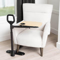 Adjustable Bamboo Swivel Tray Table with Standing Assist Handle