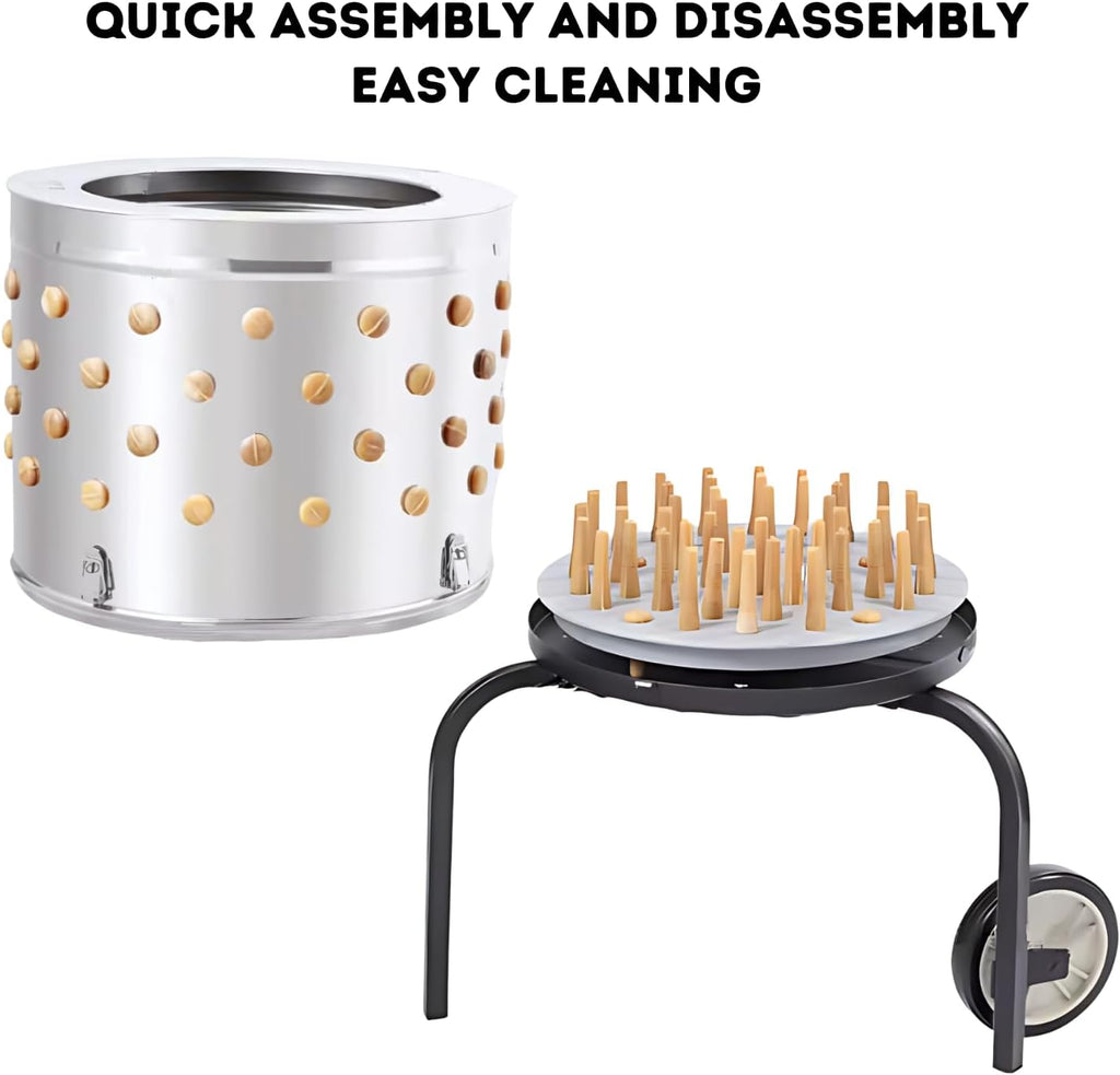 Stainless Steel Poultry Plucker with 20-Inch Drum and 92 Fingers