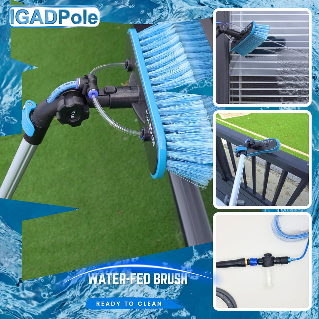 24-Foot Telescoping Window Cleaning Kit with Brush and Squeegee