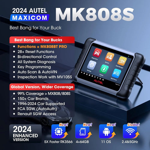 2024 Bidirectional Tool as Pro M808Z, Function as Maxicheck , Active Test, All System Diagnose, Injector Coding
