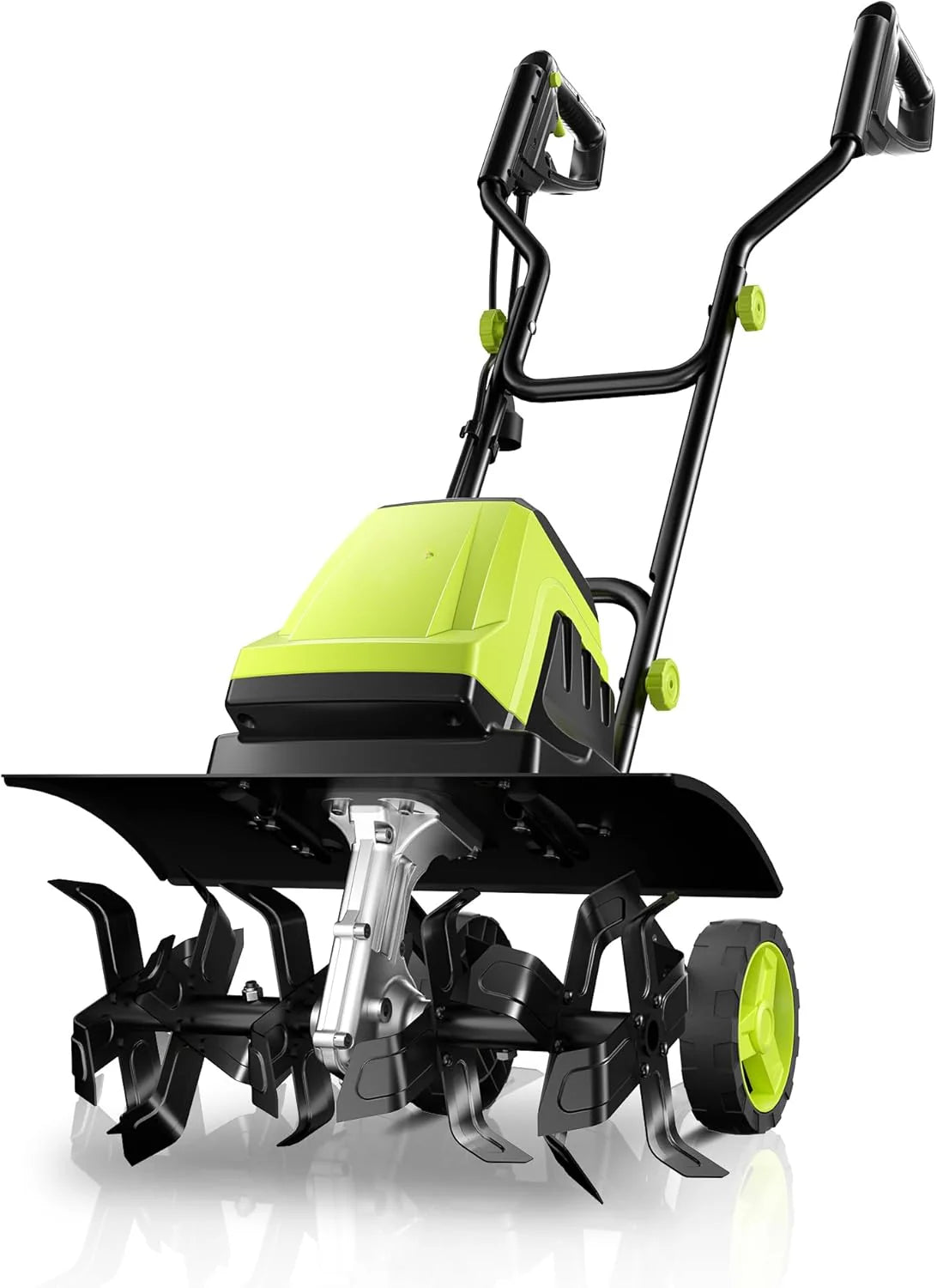 Electric Tiller, 15-AMP 18-INCH Width 9-INCH Depth Corded Tiller Cultivator 24 Durable Steel Tines Gardening Tiller with Adjustable Wheels…