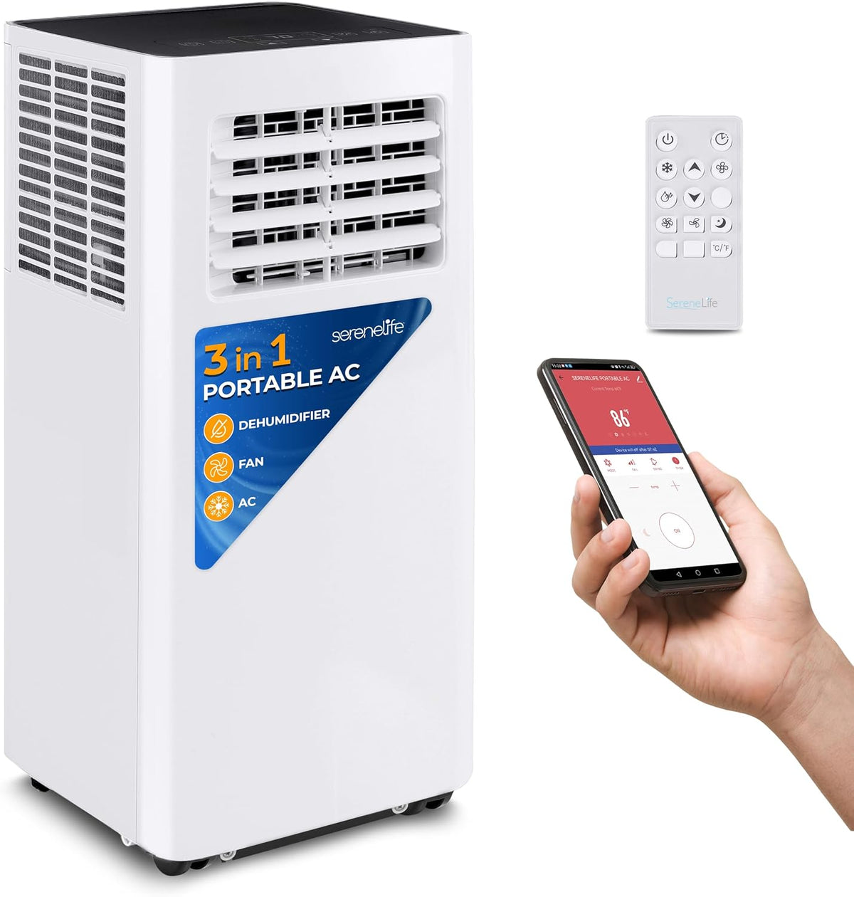 8,000 BTU Portable Air Conditioner with Remote and Window Kit