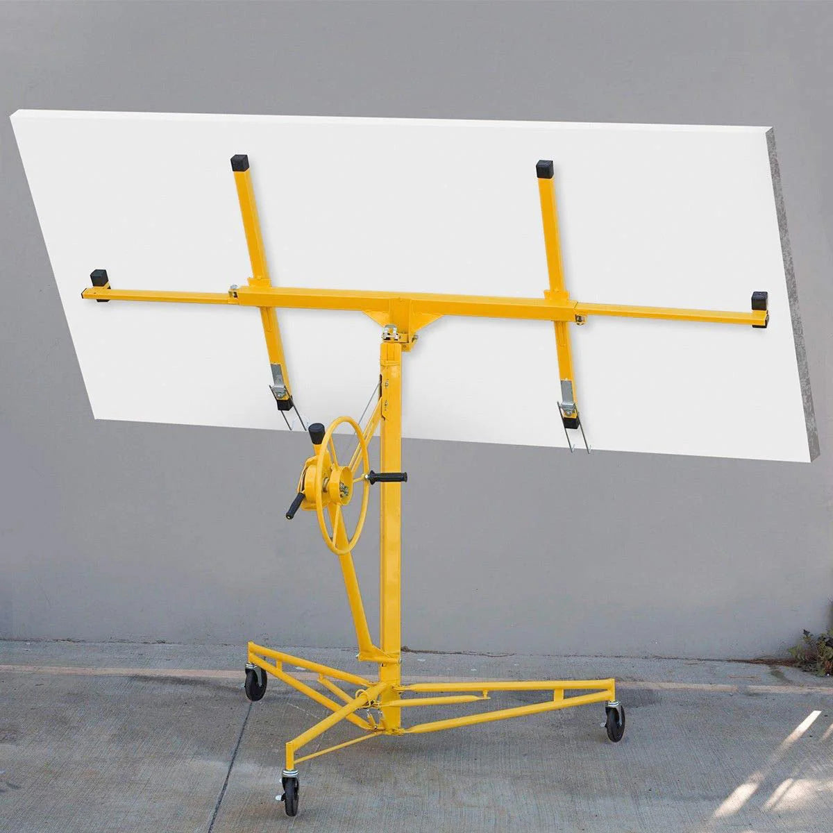 Drywall Lift 11' Yellow Rolling Sheetrock Panel Hoist Jack