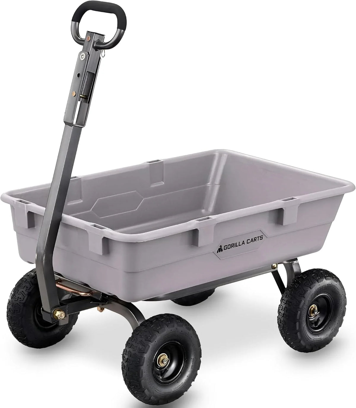 Heavy Duty Poly Utility Dump Wagon Garden Cart W/pneumatic Tires, 6 Cu ft - 1200 lb Capacity Outdoor Wheelbarrow for Yard, Landscaping &…
