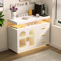 Coffee Bar Cabinet with RGB Lights, Black