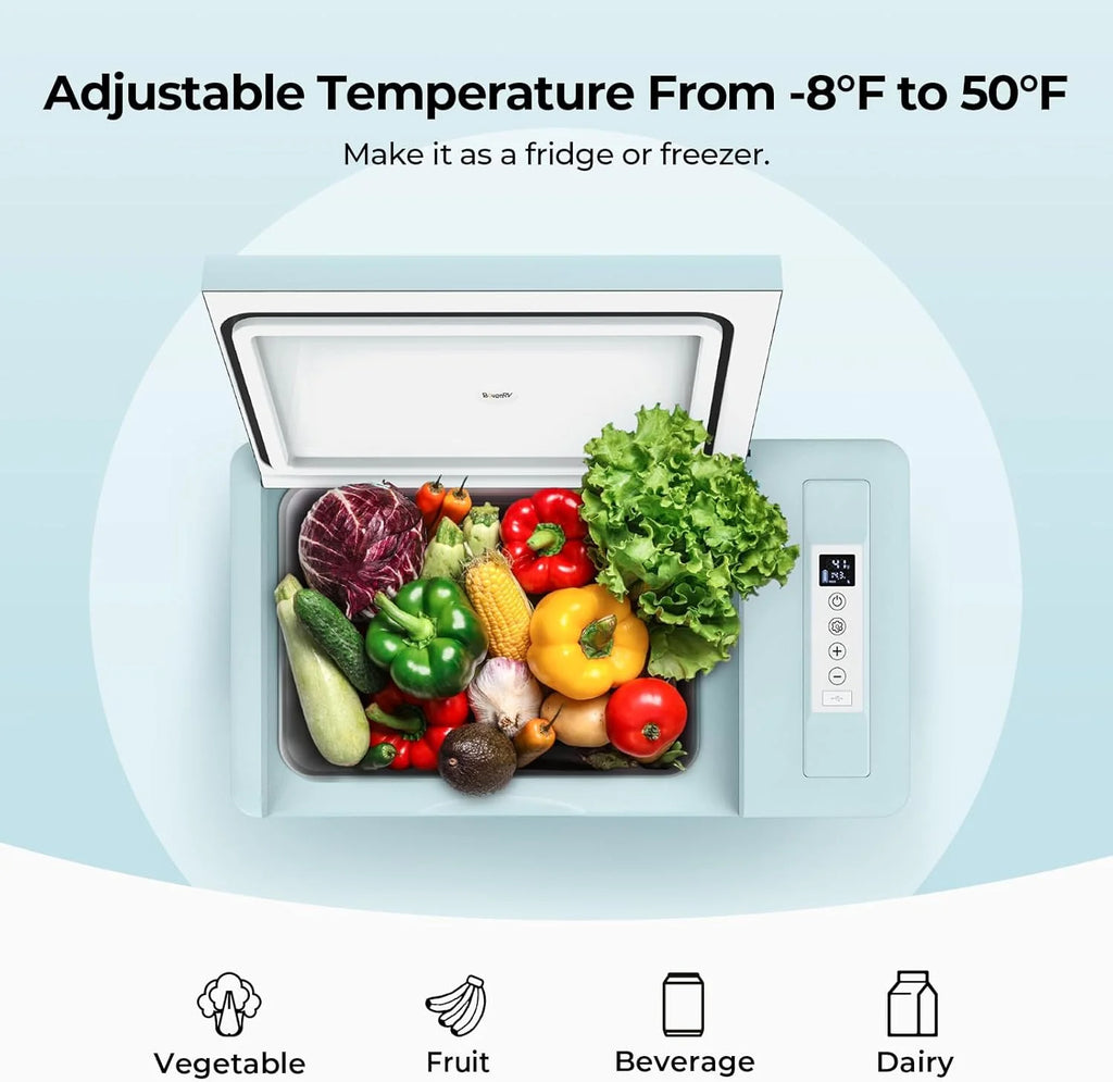 12 Volt Refrigerator 12V Car Fridge 23 quart Portable Freezer Compressor Cooler 12/24V Dc 110~240 Volt AC for Truck Van RV Camper Suv Travel…