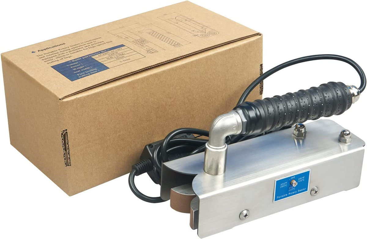 Continuous Hand Rotary Bag Sealer Model Stainless Steel Portable Directly-heated Hand Held Sealer