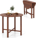 36-Inch Round Drop-Leaf Dining Table, Walnut
