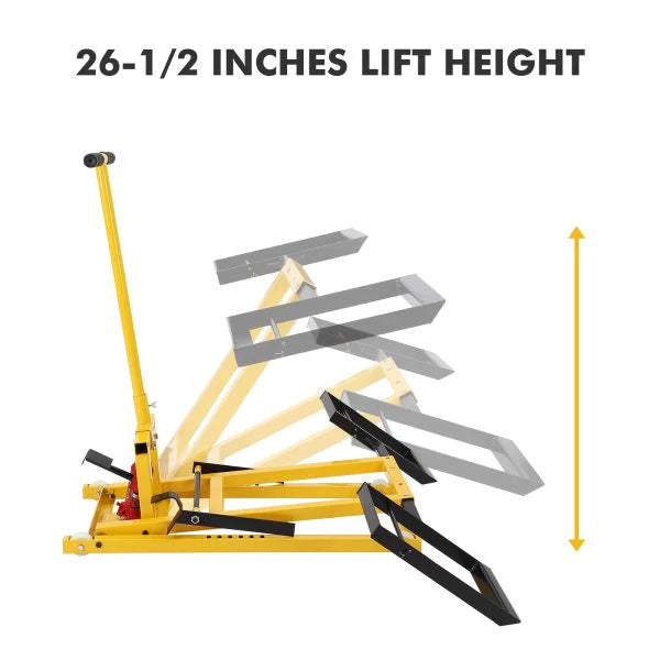 Lawn Mower Lift with Hydraulic Jack, 26 Inches Lawn Mower Lift, Welded Solid Steel Construction, Weight Capacity 500 lbs, for Riding Lawn…