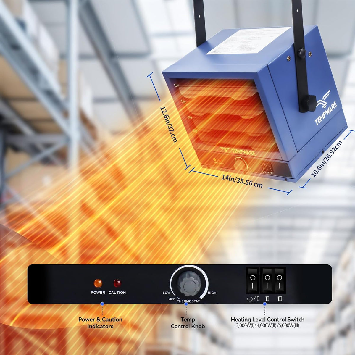 7,500 W Ceiling-Mount Electric Garage Heater with Remote