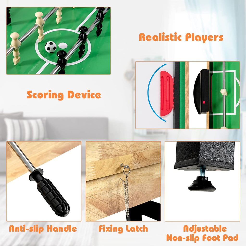 10-in-1 Multi-Game Table with Foosball, Pool and Table Tennis