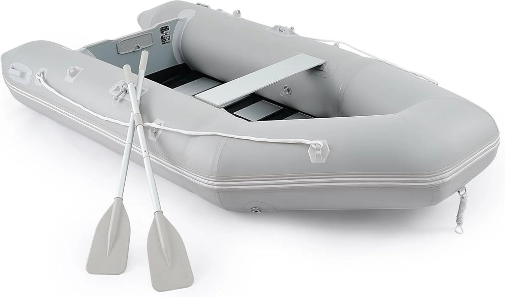 10FT Inflatable Dinghy Boat, 4 Person 990LB Transom Sport Tender Boat with Pump Aluminum Oars Floor, Heavy Duty Inflatable Raft Kayak for…