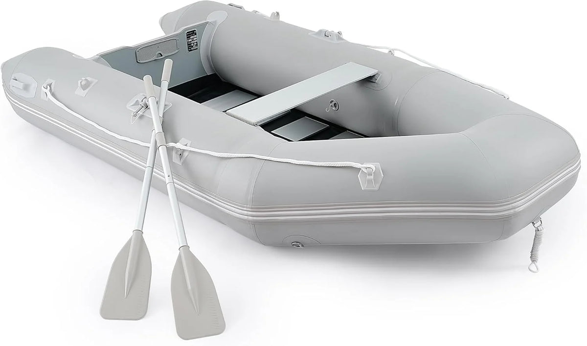 10FT Inflatable Dinghy Boat, 4 Person 990LB Transom Sport Tender Boat with Pump Aluminum Oars Floor, Heavy Duty Inflatable Raft Kayak for…