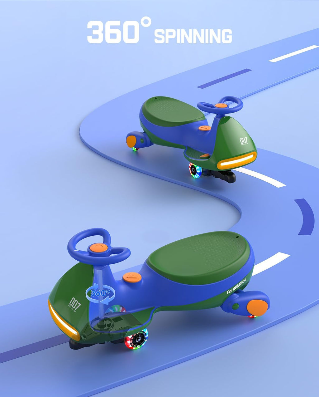12V N7 Pro Electric Wiggle Car with Flashing Wheels