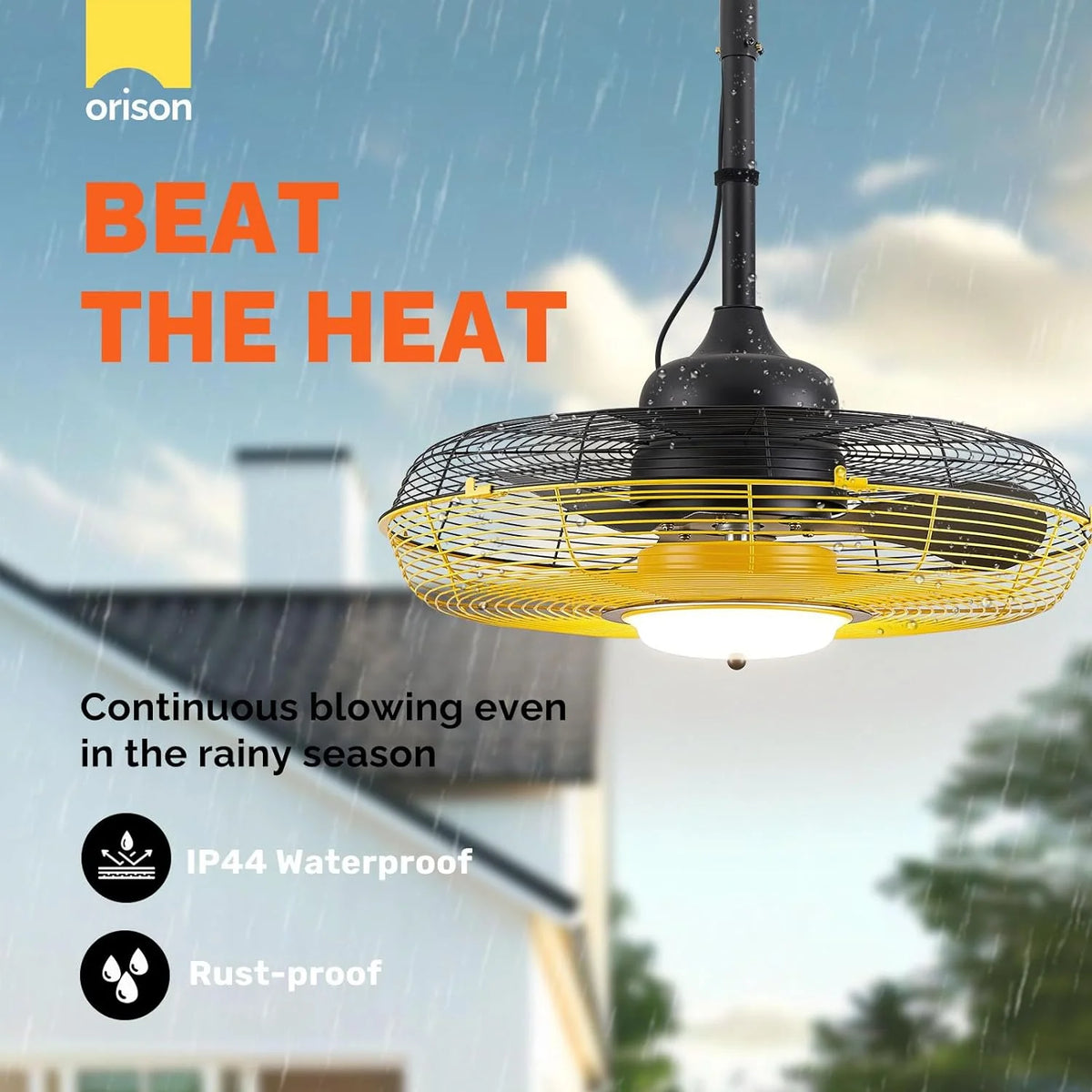 Outdoor Ceiling Fan with Light, Plug in Ceiling Fan with Remote, Gazebo Fans Outdoor Hanging for Patios Waterproof, Wet Rated Hanging Fan…