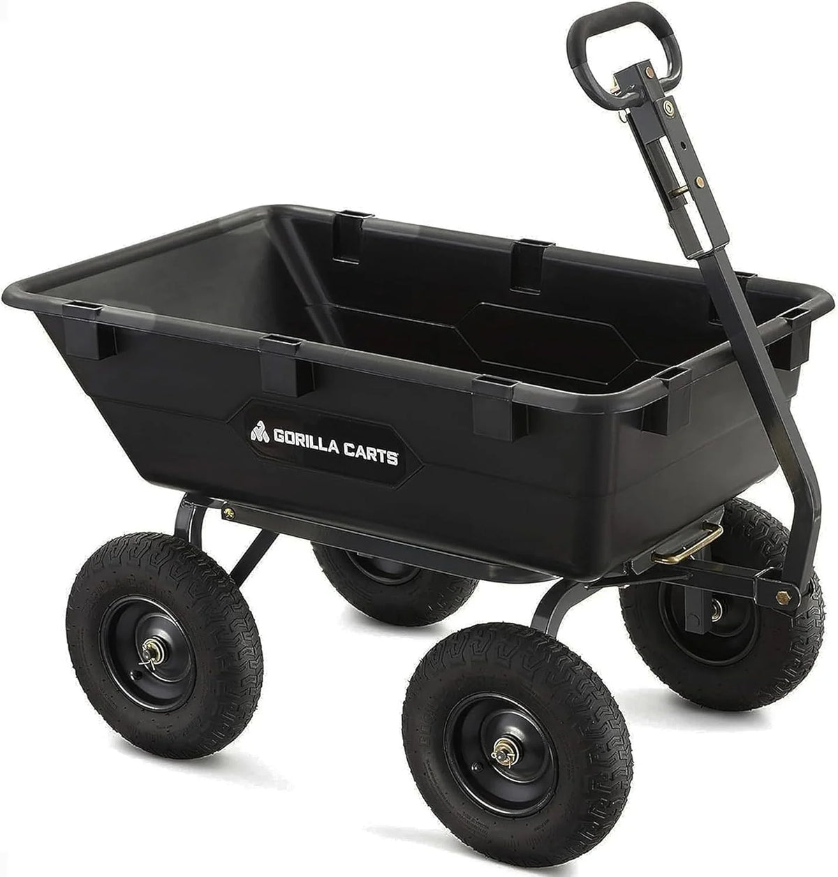 Heavy Duty Poly Utility Dump Wagon Garden Cart W/pneumatic Tires, 6 Cu ft - 1200 lb Capacity Outdoor Wheelbarrow for Yard, Landscaping &…