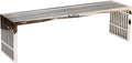 59-Inch Stainless Steel Gridiron Bench, Silver