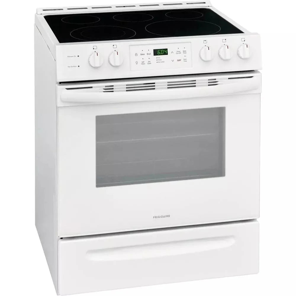 30 in. 5.0 Cu. ft. Single Oven White with Nvs Black Glass