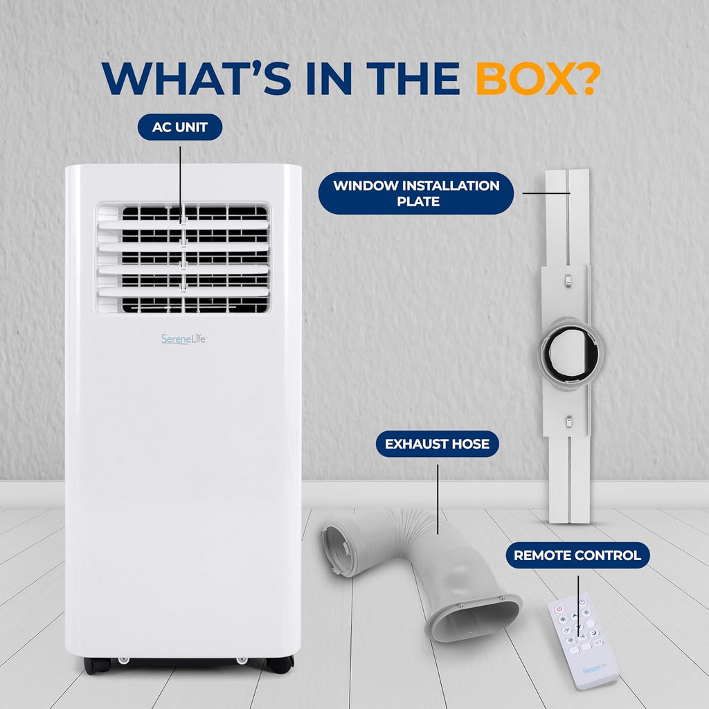 8,000 BTU Portable Air Conditioner with Remote and Window Kit