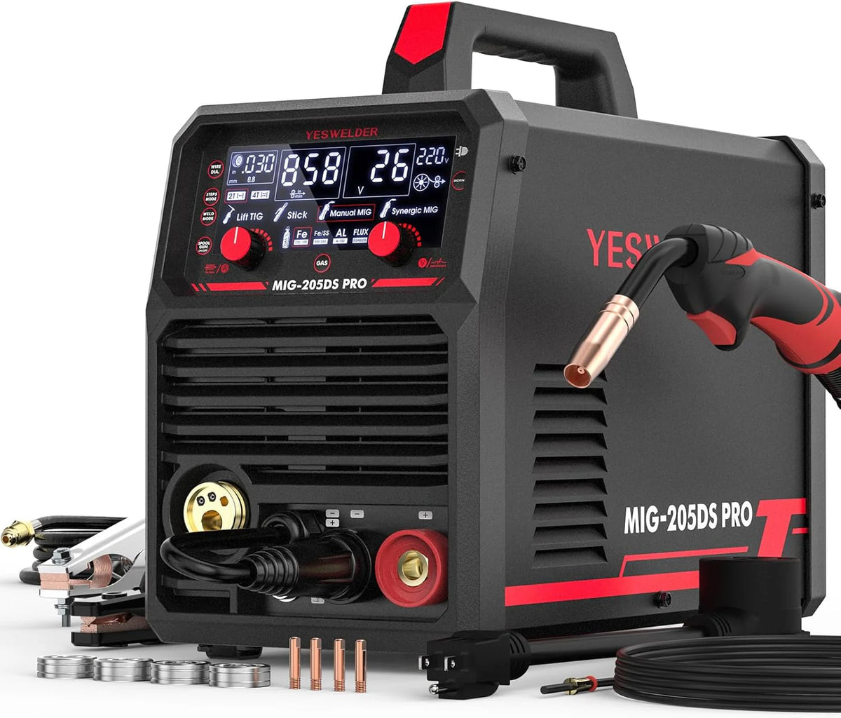 135AMP Mig WELDER,110V Flux Core Welder Flux Core Mig/lift Tig/stick 3-IN-1 Large LED Digital Display Welding Machine Igbt Inverter Welder
