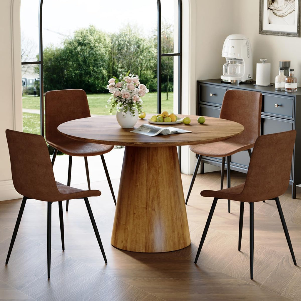 45-Inch Round Dining Table, Brown