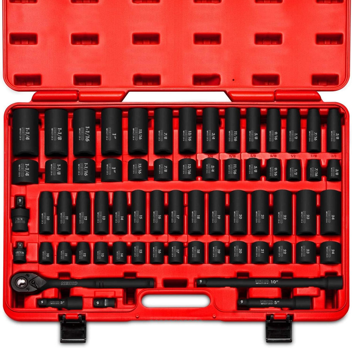 02448A 65-Piece 1/2-Inch Drive Impact Socket Set