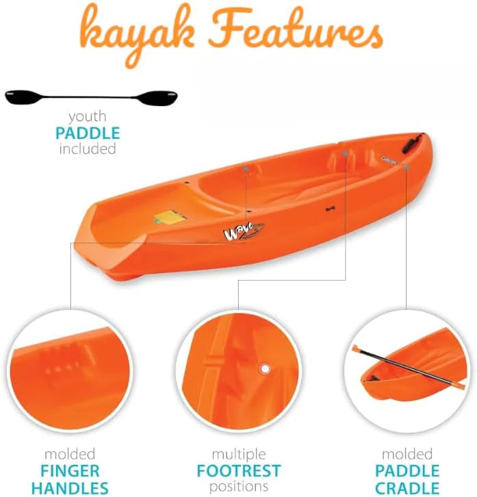 6' Youth Kayak with Paddle. Designed for Stability and Safety, It's the Perfect Choice for Young Paddlers Ready to Conquer the Water