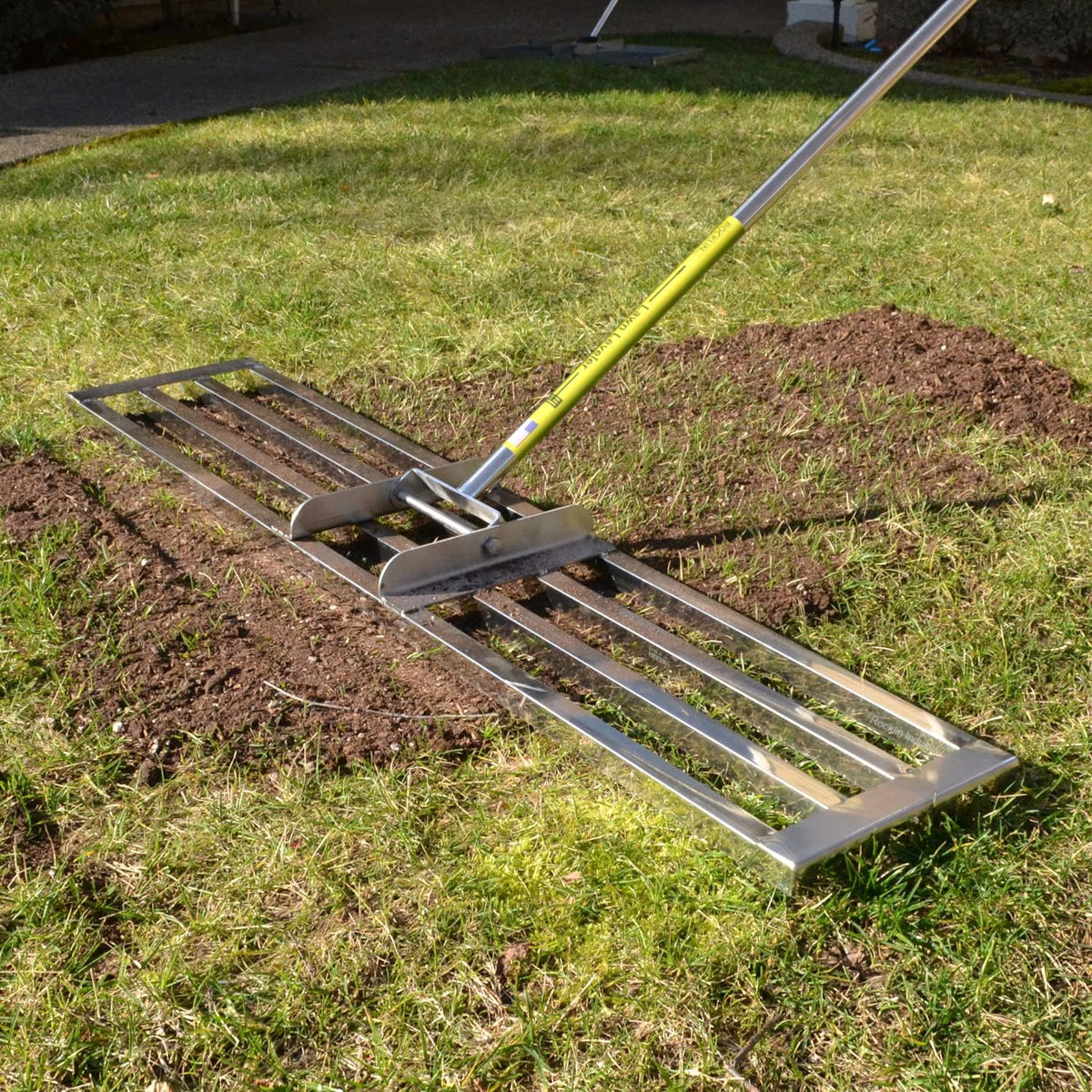 Lawn Leveling Rake | Levelawn Tool | Level Soil or Dirt Ground Surfaces Easily | 30" X 10" Ground Plate | 78" Extra Long Handle | Stainless…